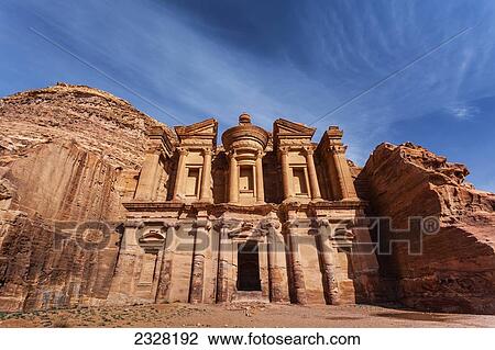 Jordan, Al Deir monastery; Petra View Large Photo Image Stock Image - Jordan, Al Deir monastery; Petra. Fotosearch