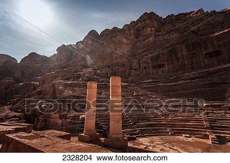 Picture - Jordan, Ancient theatre; Petra. Fotosearch