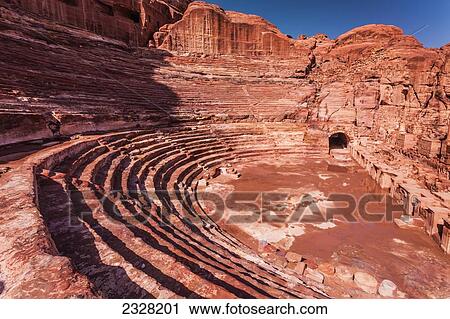 Stock Image - Jordan, Ancient theatre; Petra. Fotosearch