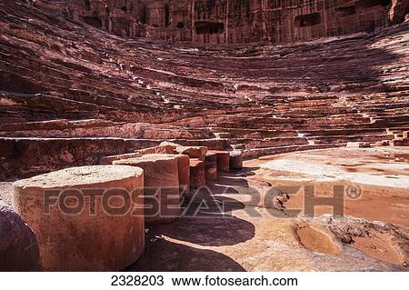 Jordan, Ancient theatre; Petra View Large Photo Image Stock Image - Jordan, Ancient theatre; Petra. Fotosearch