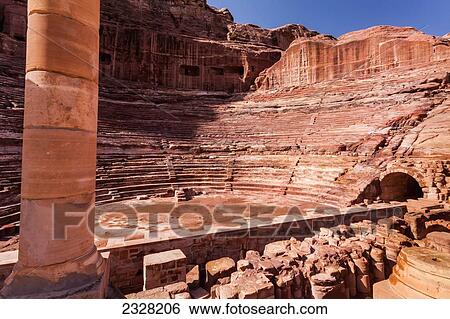 Stock Photograph - Jordan, Ancient theatre; Petra. Fotosearch