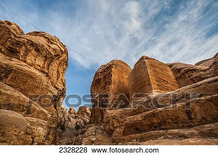 Jordan, Djinn Blocks; Petra View Large Photo Image Stock Photo - Jordan, Djinn Blocks; Petra. Fotosearch