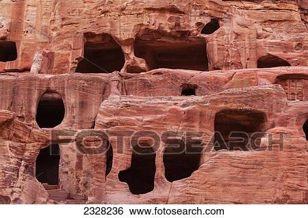 Jordan, Facades of ancient buildings; Petra View Large Photo Image Stock Photograph - Jordan, Facades of ancient buildings; Petra. Fotosearch