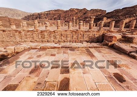 Jordan, Old ruins; Petra View Large Photo Image Picture - Jordan, Old ruins; Petra. Fotosearch
