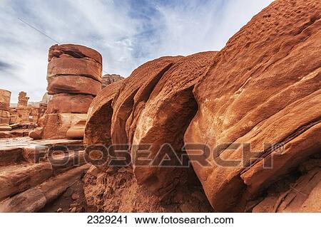 Stock Image - Jordan, Old ruins; Petra. Fotosearch