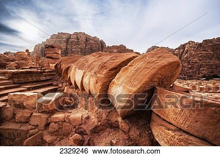 Stock Photograph - Jordan, Old ruins; Petra. Fotosearch