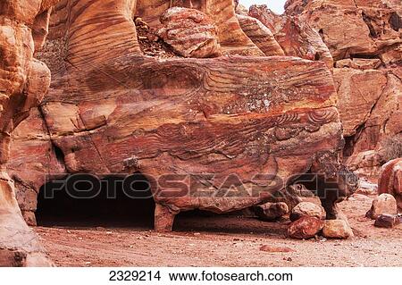 Picture - Jordan, Rock formations; Petra. Fotosearch