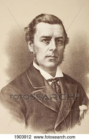 Stock Image - Joseph Chamberlain 1836 To 1914. Influential British Businessman, Politician, And Statesman. From Gladstone And His Contemporaries, Published Circa 1890.. Fotosearch
