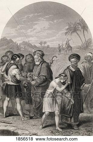 Stock Photo - Joseph Sold By His Brother Engraved By S Allen After Overbeke From The National Illustrated Family Bible Published C1870. Fotosearch