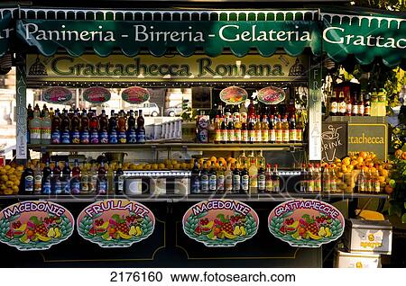 Stock Image - Juice Bar, Rome, Italy. Fotosearch