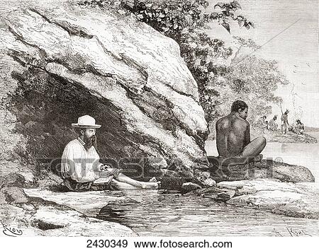 Jules Crevaux, during his exploration of French Guiana in 1878, sat in the shade of a rock on the banks of the Oyapock or Oiapoque River, South America in the 19th century. Jules Crevaux, 1847 View Large Photo Image Stock Photo - Jules Crevaux, during his exploration of French Guiana in 1878, sat in the shade of a rock on the banks of the Oyapock or Oiapoque River, South America in the 19th century. Jules Crevaux, 1847. Fotosearch