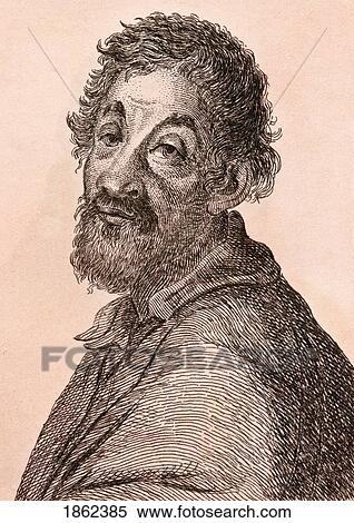 Stock Photography - Julio Romano Aka Julio Pippi 1492 - 1546 Italian Artist From 75 Portraits Of Celebrated Painters From Authentic Originals Etched By James Girtin Published London 1817. Fotosearch
