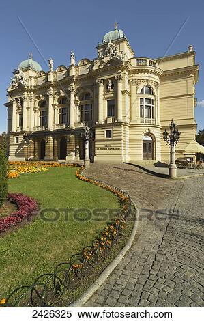 Stock Photography - Juliusz Slowacki Theatre, Old Quarter; Krakow, Poland. Fotosearch