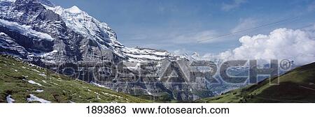 Jungfrau And Lauterbrunnnen Valley Near Grindelwand In Bernese Alps View Large Photo Image Stock Image - Jungfrau And Lauterbrunnnen Valley Near Grindelwand In Bernese Alps. Fotosearch
