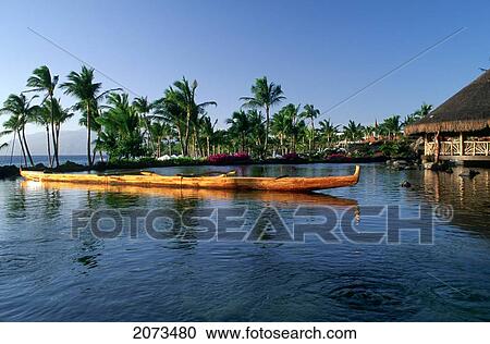 Stock Image - K. Straiton; Longboat, Grand Hyatt Wailea, Maui, Hi. Fotosearch