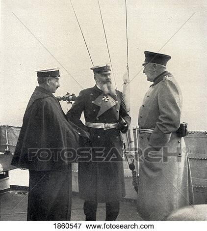 Stock Photo - Kaiser Wilhelm Ii, 1859-1941. Emperor Of Germany And King Of Prussia, 1888-1918. Helmuth Von Moltke, (1848-1916) German Army Chief Of Staff, 1906-1914 And Admiral Alfred Von Tirpitz (1849-1930). Fotosearch