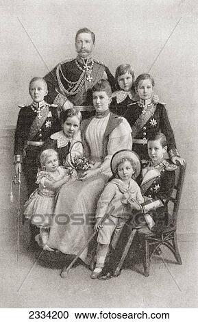Stock Image - Kaiser Wilhelm Ii With His Wife Augusta Victoria And Their Family. Wilhelm Ii Or William Ii, 1859 ÃƒÂ¢Ã¢â‚¬Å¡Ã‚Â¬. Fotosearch