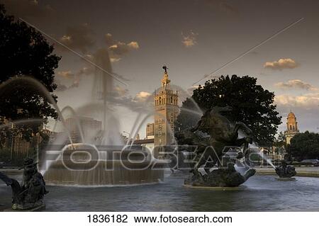 Kansas City, Missouri, Usa; Ornate Public Fountain View Large Photo Image Stock Image - Kansas City, Missouri, Usa; Ornate Public Fountain. Fotosearch
