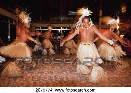Picture - Kari Kari Dance Troup Performing Polynesian Dances At The Hotel Hanga Roa, Rapa Nui (Easter Island), Chile. Fotosearch