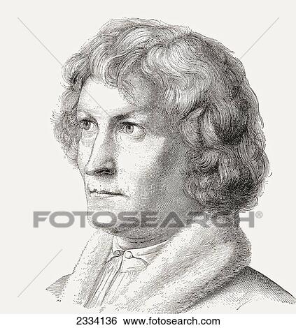Stock Photograph - (Karl Albert) Bertel Thorvaldsen, C. 1770 - 1844. Danish Sculptor. From Nuestro Siglo, Published 1883.. Fotosearch