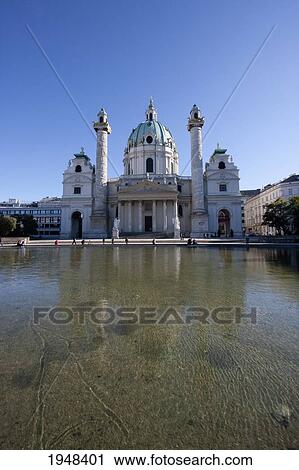 Stock Image - Karlskirche (Charles' Church), Vienna (Wien), Austria. Fotosearch