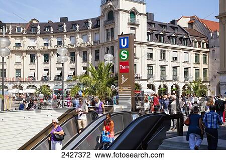 Stock Image - Karlsplatz town square; Munich, Bayern, Germany. Fotosearch