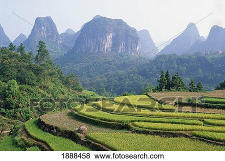 Karst Scenery With Mountains, Guangxi View Large Photo Image Stock Photo - Karst Scenery With Mountains, Guangxi. Fotosearch