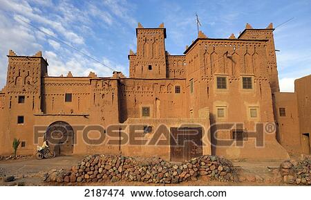 Picture - Kasbah in Skoura Oasis, Dades Valley; Morocco. Fotosearch