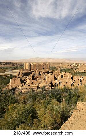 Stock Photo - Kasbah In The Valley Of The Roses Dades Valley Morocco. Fotosearch