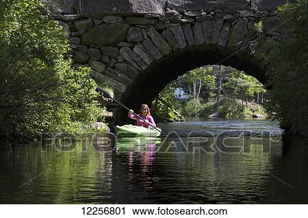 Stock Image - Kayaking on Pemaquid River; South Bristol, Maine, United States of America. Fotosearch