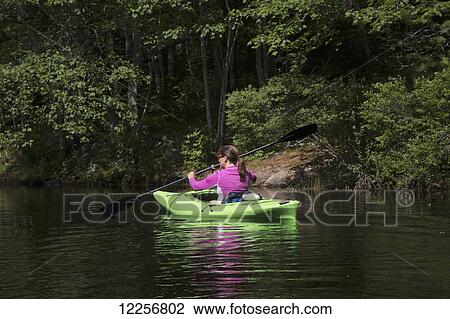 Stock Image - Kayaking on Pemaquid River; South Bristol, Maine, United States of America. Fotosearch