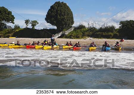 Picture - Kayaking On The Coromandel Peninsula; Hahei, New Zealand. Fotosearch