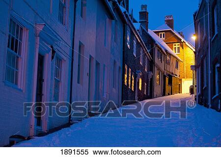 Stock Photography - Keere Street In Winter Before Dawn. Fotosearch