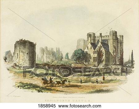 Stock Photography - Kenilworth Castle, 5 Miles North East Of Leamington, Warwickshire, England. 19Th Century Print Drawn From Nature And On Stone By J. Brandard.. Fotosearch