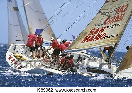 Stock Image - Kenwood Cup, Close-Up Of Racing Yacht. Fotosearch