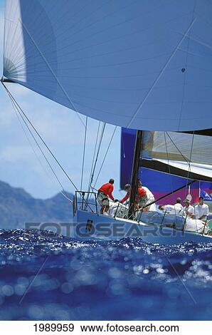 Kenwood Cup, Racing Yacht, Sail In Foreground View Large Photo Image Stock Photo - Kenwood Cup, Racing Yacht, Sail In Foreground. Fotosearch