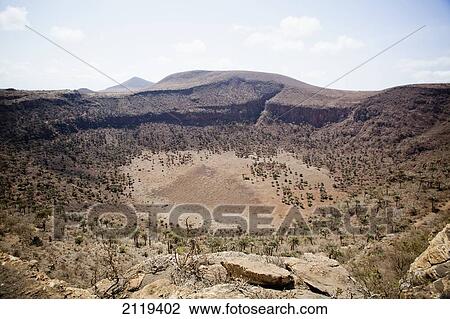 Stock Image - Kenya, Extinct Volcanic crater; Marsabit. Fotosearch