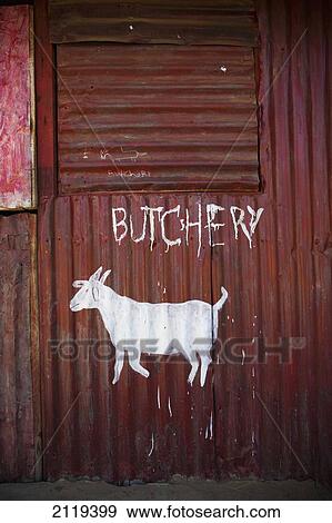 Kenya, Hand painted butchers sign; Moyale View Large Photo Image Stock Photo - Kenya, Hand painted butchers sign; Moyale. Fotosearch
