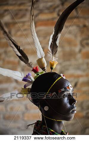 Kenya, Portrait of young Samburu man (Moran) in traditional dress; South Horr View Large Photo Image Stock Photo - Kenya, Portrait of young Samburu man (Moran) in traditional dress; South Horr. Fotosearch