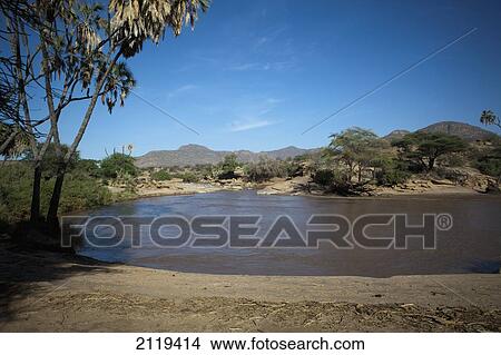 Picture - Kenya, Riverside landscape; Shaba National Reserve. Fotosearch