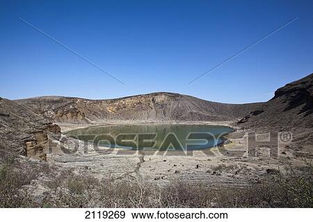 Stock Photo - Kenya, Turkana, Flamingo lake in Central Island National Park. Fotosearch
