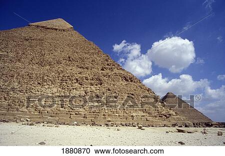 Stock Image - Khafra And Cheops Pyramids. Fotosearch