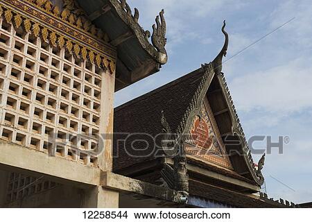Picture - Khmer architecture in Wat Kandal; Battambang, Cambodia. Fotosearch