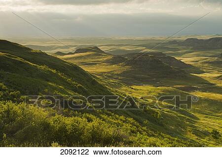 Stock Image - Killdeer Badlands In The East Block Of Grasslands National Park; Saskatchewan Canada. Fotosearch