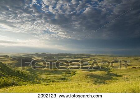 Stock Image - Killdeer Badlands In The East Block Of Grasslands National Park; Saskatchewan Canada. Fotosearch