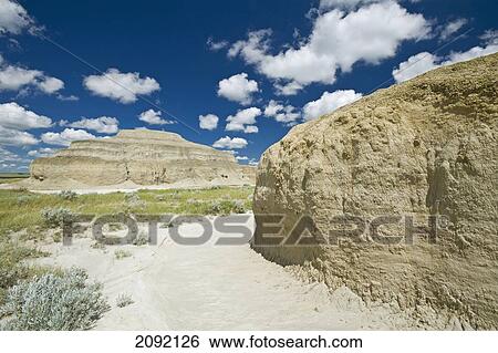 Stock Photograph - Killdeer Badlands In The East Block Of Grasslands National Park; Saskatchewan Canada. Fotosearch
