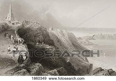 Stock Photo - Killiney Hill, Near Dublin, Ireland. Drawn By W. H. Bartlett, Engraved By R. Brandard. From ÃƒÆ’Ã‚Â´The Scenery And Antiquities Of IrelandÃƒÆ’Ã‚Â¶ By N. P. Willis And J. Stirling Coyne. Illustrated From Drawings By W. H. Bartlett. Published London C. 1841.. Fotosearch