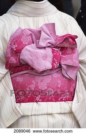 Stock Photograph - Kimono Musubi Knot Close-Up; Kyoto, Japan. Fotosearch