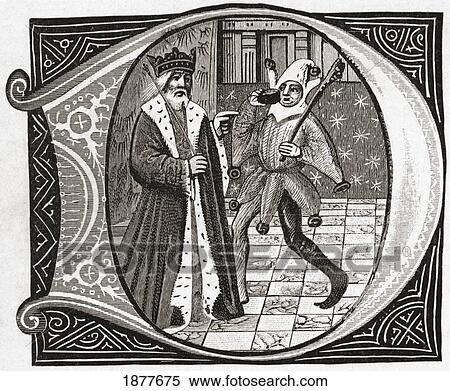 Stock Photography - King And Jester, Early 15Th Century. From The Book Short History Of The English People By J. R. Green, Published London 1893.. Fotosearch