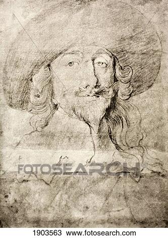 Stock Image - King Charles I Of England 1600 - 1649. After A Drawing By Vandyck. From Memoirs Of The Martyr King By Allan Fea Published 1905.. Fotosearch